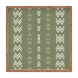Sheila Wenzel-Ganny Sage Minimalist Mudcloth Square Bamboo Tray - Deny Designs - 1 of 2