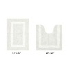 Hotel Bath Rug 100% Premium Cotton Tufted Weave Two Tone Reversible 2 Piece Bathroom Rug Set, Super Soft & Water Absorbent, Machine Washable Bathmat - 2 of 4