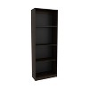 Vynxaria 4-Shelf Bookcase  Spacious Tier-Shelving (1st:12.3"H×16.5"W×11.65"D; 2nd:13.6"H×16.5"W×11.65"D), Dark Walnut/Black Wengue, Eco-Safe - 4 of 4