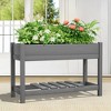Hyleory 45 in. x 18 in. x 29 in. Outdoor Planter, 2-Tier HDPE Raised Garden Bed - 3 of 4