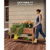 Outdoor Wooden Raised Garden Bed,48x24x30in Elevated Large Planter Box with Wheels for Patio Flowers Cultivate Herbs, Vegetables & Fruits - 2 of 4