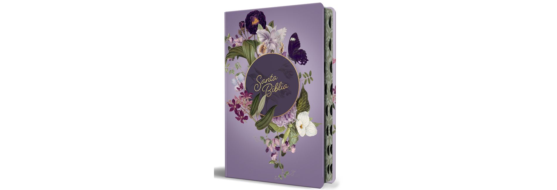Biblia Reina Valera Letra Gigante, Tapa Dura Flores Morada Con Cantos Pintados E Índice / Spanish Bible Reina Valera Giant Print, Hardcover Purple