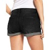 Women's Raw Hem Denim Shorts - Destroyed Raw Edge Jorts with Distressed Details - 2 of 3