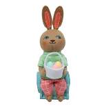 Small Soft Figurine Easter Bunny in Wheelchair Holding Basket of Eggs - Spritz™