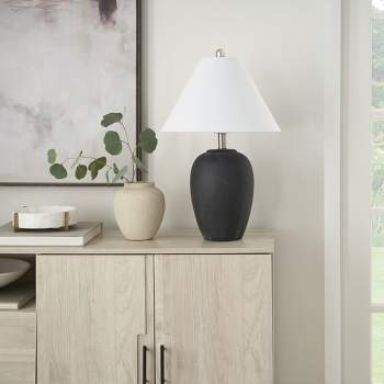 23" Unglazed Ceramic Jar Table Lamp - Nourison
