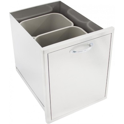 Blaze  20-Inch Roll-Out Stainless Steel Double Trash / Recycling Bin BLZ-TREC-DRW.