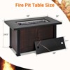 44" Steel Gas Fire Pit Table, 50K BTU w/ Cover, Rattan & Steel, Black - 3 of 4