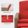 DOMETOUR Indoor & Outdoor Recliner, All-Weather Wicker Reclining Patio Chair, Red Cushion (Red,1 Chair) - 4 of 4