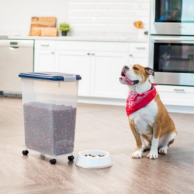 47 Qt. Navy Airtight Plastic Pet Food Storage Container