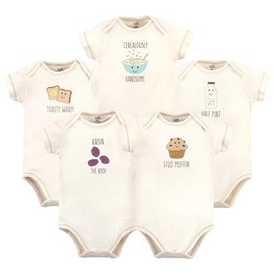 Touched by Nature Organic Cotton Bodysuits 5pk, Muffin