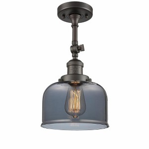 Bell - 1 Light Semi-Flush Mount In Industrial Style-14 Inches Tall and 8 Inches Wide - 1 of 1