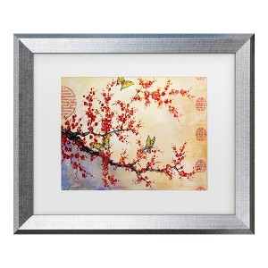 Trademark Fine Art - Jean Plout Butterfly Blossoms Asian Matted Framed Art - Silver - 19.5''x23.5'' - 1 of 4
