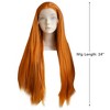 Unique Bargains Women Long Straight Synthetic Fibre Hair Lace Front Wigs with Wig Cap 24" 1PC - 2 of 4