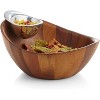 Nambe Harmony Chip and Dip Bowl, Acacia Wood Bowl and Alloy Companion Bowl - 2 of 3