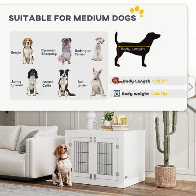 White Medium Particleboard and Steel Table Crate