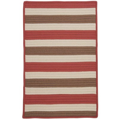 Colonial Mills Stripe It - Terracotta 5 ft. square Square Rug Indoor/Outdoor 100% Polypropylene