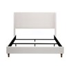 NicBex Queen/King Size Wingback Upholstered Platform Bed Frame with 54" Tall Headboard,No Box Spring Needed,Easy Assembly,Ivory - 4 of 4