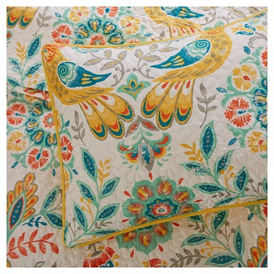 Bright Boho Medallion Full Microfiber Reversible Quilt Set