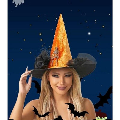 Halloween witch hat party decoration hat black rose witch hat cos witch hat