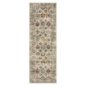 COZONY Washable Vintage Boho Area Rug, Stain Resistant Non-Slip Floral Carpet for Living Room Dining Room Bedroom - 1 of 4