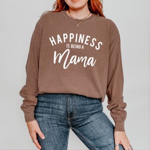 Simply Sage Market Happiness is Being a Mama Garment Dyed Long Sleeve - 1 of 4