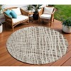 Brown Beige And Ivory Striped Washable Indoor Outdoor Area Rug - 2 of 4