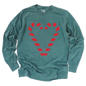 Candy Cane Heart - Garment Dyed Long Sleeve - 1 of 3