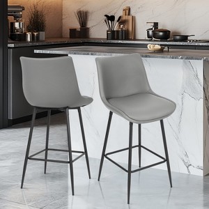 Vatros Counter Height Stools, FSC Certified Upholstered Faux Leather Bar Stools Set of 2 - 1 of 4