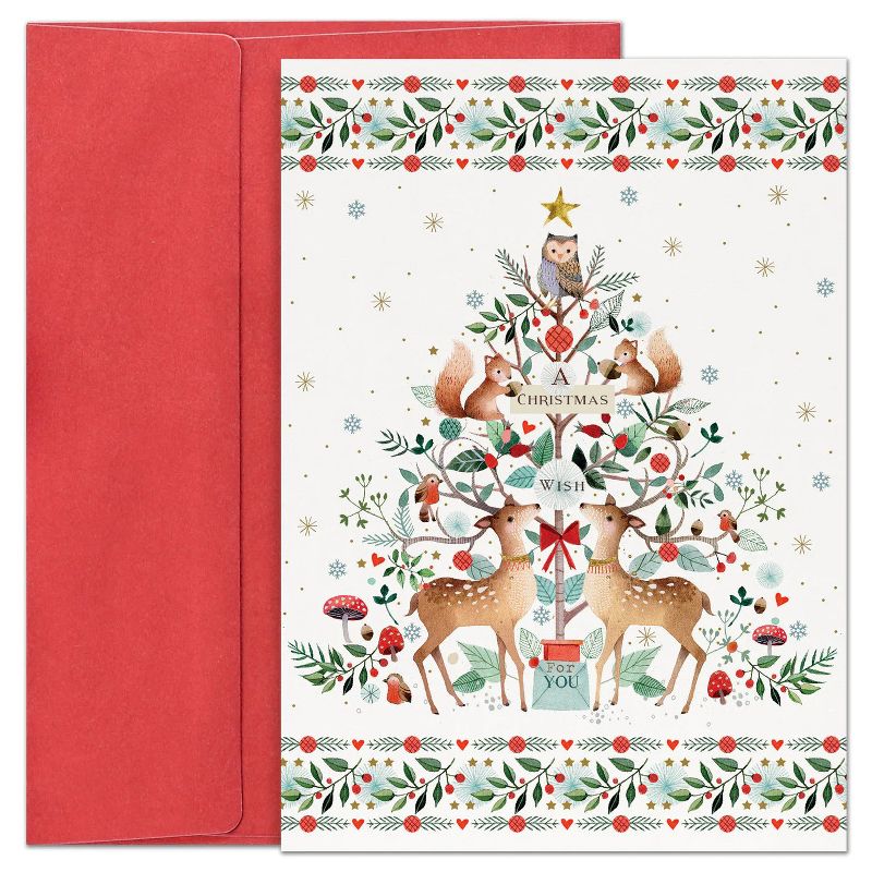 Masterpiece Studios Hollyville 16 Christmas Cards in a Keepsake Box, Woodland Friends, 5.6" x 7.8", 1 of 2