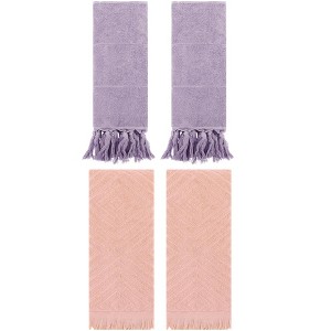 REGALWOVEN 4 Packs Cotton Soft and Absorbent Bathroom Turkish Hand Towels with tassel - 1 of 4