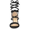 Allegra K Women's Faux Velvet Open Toe Strappy Lace-Up Chunky Heel Sandals - 3 of 4
