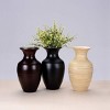 Hastings Home Handcrafted 14" Tall Decorative Bamboo Urn Vase for Silk Plants, Flowers, and Filler Décor - Brown - 3 of 4