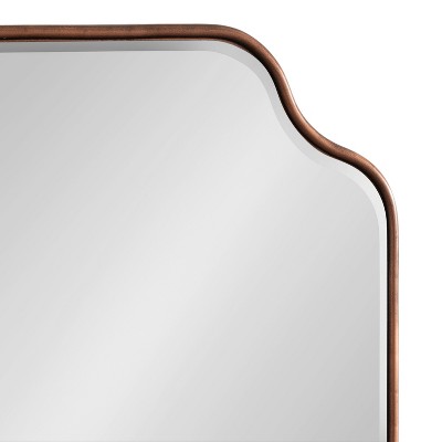 Bronze Scalloped Rectangular Wood Vanity Mirror 24"x36"