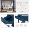 ORRD Small Entryway Table with Storage Drawers and Bottom Shelf for Living Room, Narrow Sofa Console Table for Hallway（Navy） - 4 of 4