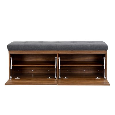 NicBex Modern 49" Storage Bench with 2 Doors for Entryway and Living Room