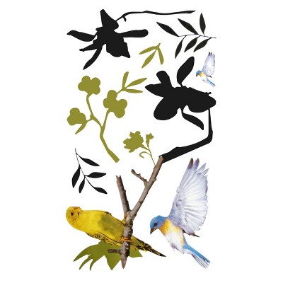 Slickblue Twittering Vinyl Wall Stickers 12.6" x 23.6" - Charming Bird Art for Home, Living Room & Bedroom