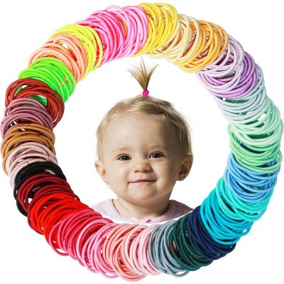 200PCS Small Hair Ties,No Crease Baby Hair Ties,Elastic Hair Ponytail Holder