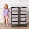ECR4Kids 20-Compartment Mobile Storage Tower with Cubby Bins with Lids, 5x4, Grey Wash - 4 of 4