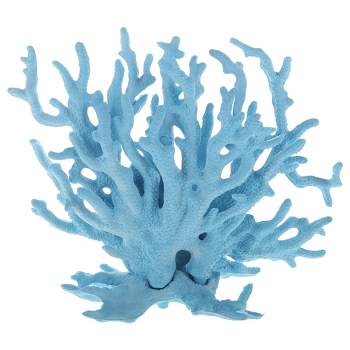 Unique Bargains Colorful Coral Reef Decor Mini Faux Coral Decor for  Aquarium Decorations 6.5x5.83 1 Pcs Blue White