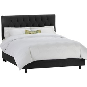 King Jasmine Tufted Upholstered Bed Black Velvet - Cloth & Co.