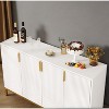 ORRD White 4-Door Sideboard Buffet Cabinet, Modern Storage Credenza for Dining Room, Kitchen & Living Room - 3 of 4