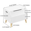 YONWAY 17.13"H Toy Box with Front Bookshelf, Flip-Top Lid, Safety Hinge, Toy Storage Organizer for Kids Room and Playroom (White + Solid Wood) - 3 of 4