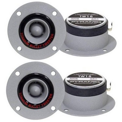 Pyramid TW18 3.25" 600W Super Horn Bullet Car Audio Tweeters Aluminum (2 Pair)
