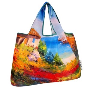 Wrapables Large Foldable Oil Painting Nylon Reusable Grocery Bag - 1 of 4