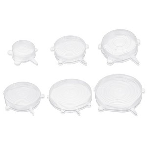 Unique Bargains Reusable Silicone Stretch Lids for Bowls and Food Covers 2 Sets - 1 of 4