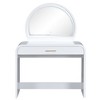 GlasFlength Modern Vanity Tables Set with Touch Screen Lighted Mirror, Dressing Table and Cushioned Stool Set with Drawers, White, 36.6"*20.1"*52.7" - 4 of 4