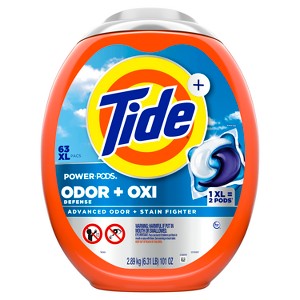 Tide Power Pods Oxi Odor Laundry Detergent - 63ct - 1 of 4