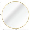 42 Inch Metal Framed Round Bathrrom Mirror for Wall, Vanity Mirror Dressing Mirror, for Bathroom, Living Room, Bedroom Wall Decor - 2 of 4
