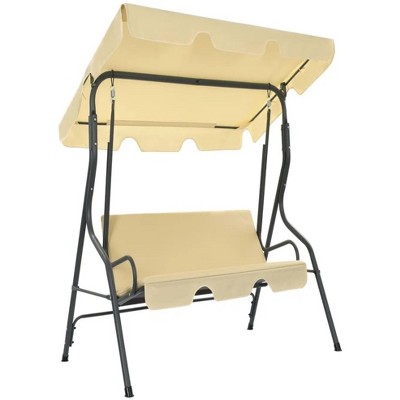 Garden Swing Bench Cream White 66.9"x43.3"x60.2"
