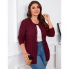 Clearlove Women's Cardigan Sweaters 2025 Fall Open Front Oversized Button Round Neck Loose Soft Knit Outwear - 4 of 4